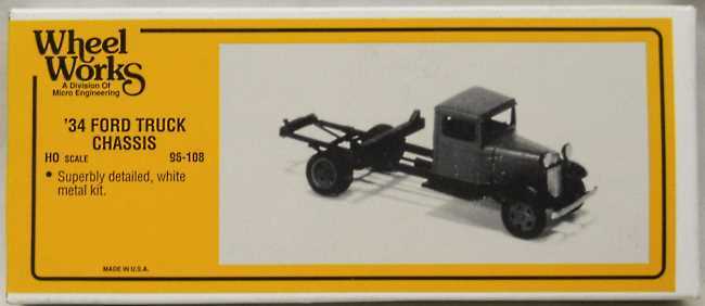 Wheel Works 1/87 1934 Ford Truck Chassis HO Scale, 96-108 plastic model kit